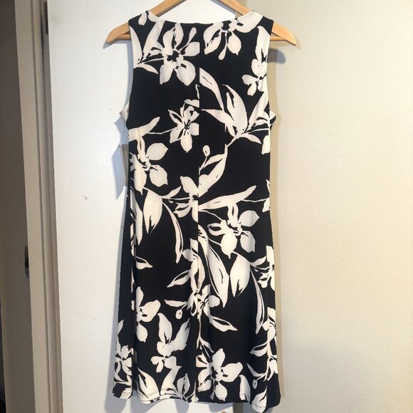 American Living Women’s Black/White Floral Sleeveless Sheath Tank Dress Size 10 - Picture 3 of 11